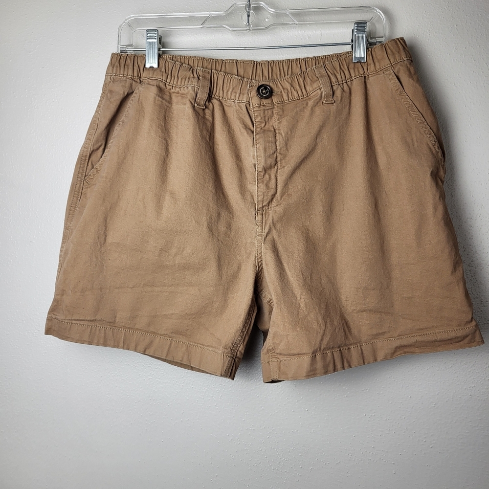 chubbies Men's Tan Cotton Flat-Front Casual Shorts